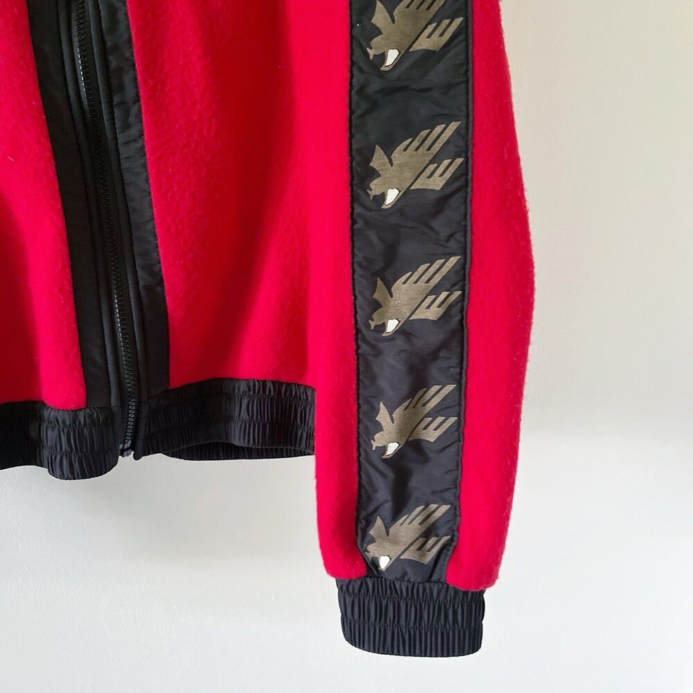Vtg Nascar Winston Cup Men's Red Fleece Swingster Jacket XL USA Eagle Stripe - Picture 7 of 16
